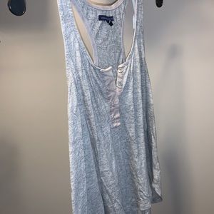Grey Racerback Henley Tank Top